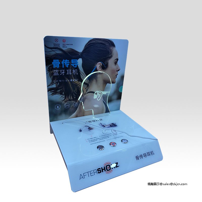 零售终端骨传导蓝牙耳机展示台亚克力PVC塑料展示架东莞工厂制造